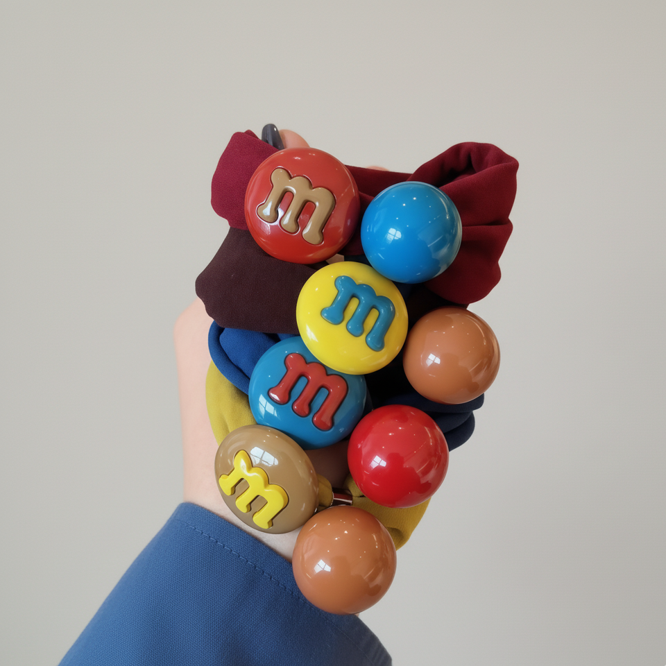 日韩纯色珠子橡皮筋女新款简约可爱头绳不勒发无扎痕丸子头发饰 - 图1