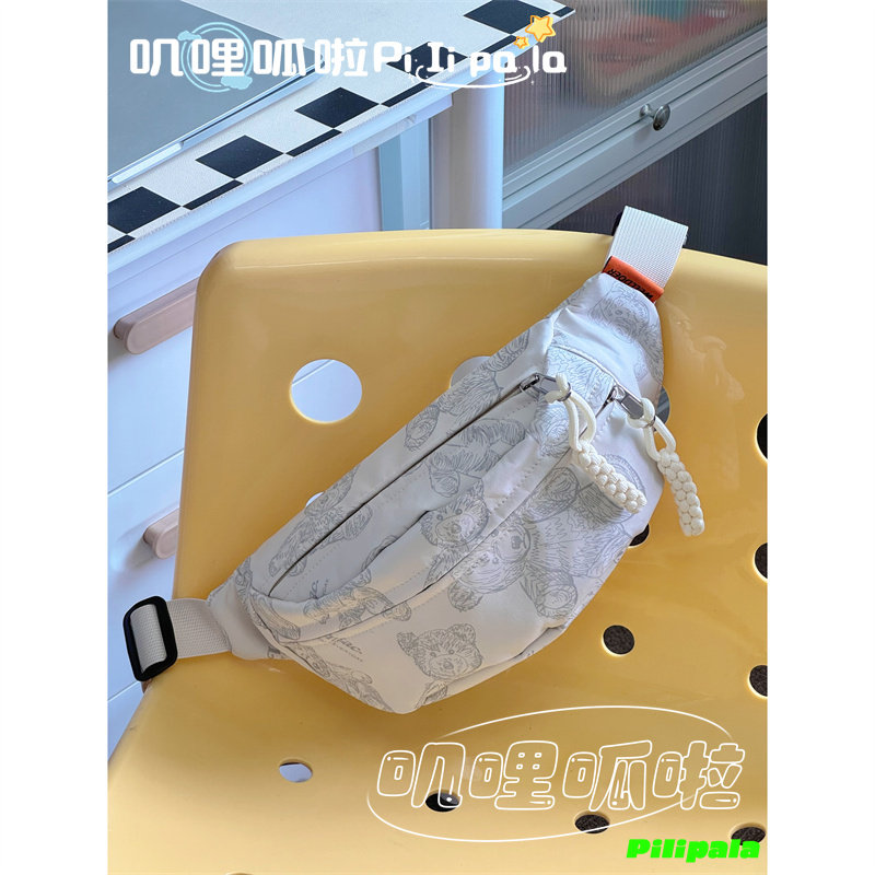 可爱小熊少女学生胸包 韩版ins风高颜值休闲斜挎包简约百搭腰包男,淘宝优惠券,粉丝福利购,淘宝优惠卷