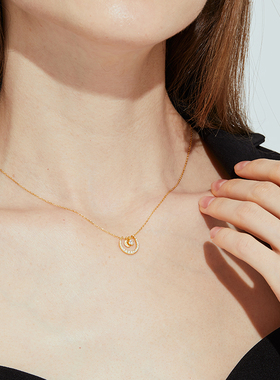 月亮船项链S925银女款精致吊坠