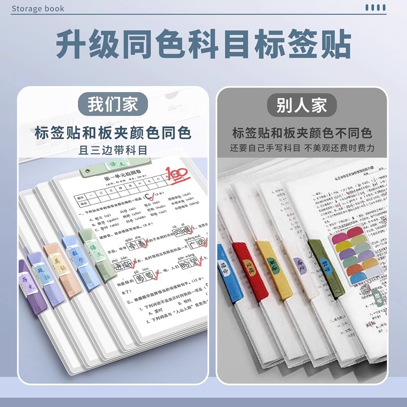 文件夹初中生试卷夹小学生专用A4旋转拉杆纸张资料考卷收纳袋插页高中生活页抽杆卷子档案夹整理神器办公用品 - 图2
