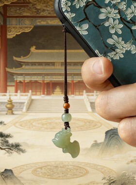 和田玉十二生肖手机挂件吉祥好运