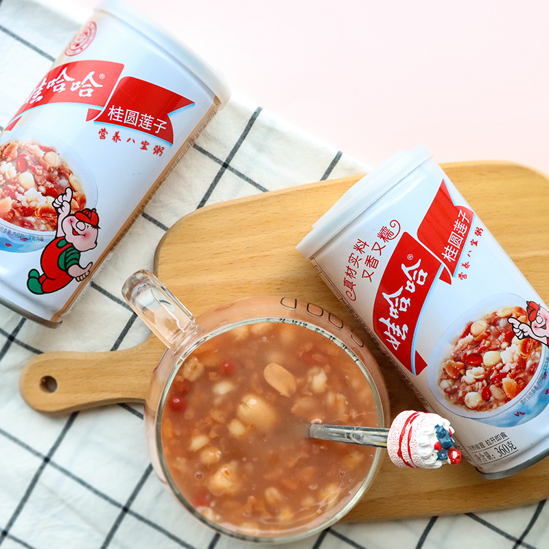 娃哈哈桂圆莲子八宝粥即食罐装早餐粥哇哈哈官方旗舰店