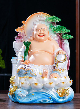 弥勒佛神像树脂玻璃钢大肚弥勒佛笑口常口招财笑佛供奉家用摆件像