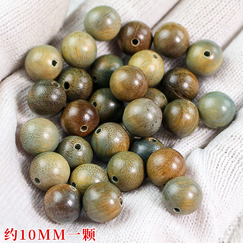 天然绿檀木散珠10MM圆珠DIY手串佛珠文玩配件108颗新中式手链饰品,淘宝优惠券,粉丝福利购,淘宝优惠卷