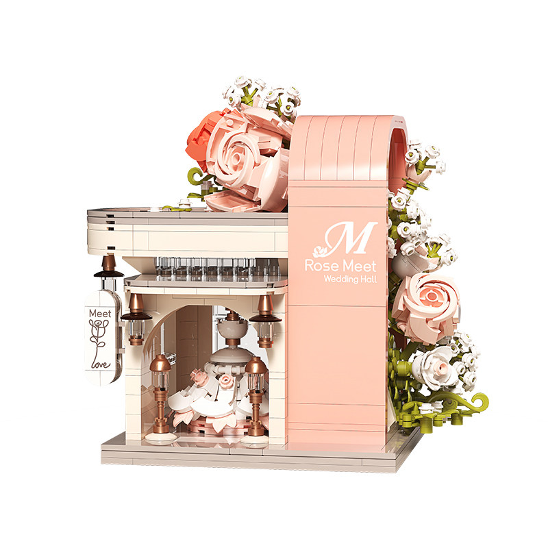 贝乐迪花遇街拼装积木花束女生概念商业街小颗粒儿童拼图情侣礼物,淘宝优惠券,粉丝福利购,淘宝优惠卷