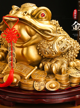 铜金蟾招财客厅三足金蝉摆件礼品