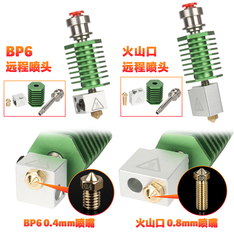 三迪思维3DSWAY 3d打印机配件气动接头直通喉管一体成型BP6喷头散热风扇加热管热敏电阻套件1.75mm远程挤出头-图2