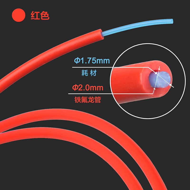 3DSWAY 3D打印机送料管 铁氟龙管聚四氟乙烯管耐高温特氟龙管PTFE管配件 1.75喷头远程供料导料进料管2*4mm - 图1