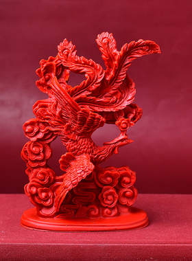 红朱砂朱雀摆件火凤凰八卦风水五行缺火补火饰品客厅玄关乔迁礼品