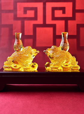 海清阁宝蟾驼瓶琉璃摆件属牛人2025年蛇年吉祥物生肖牛饰品礼物