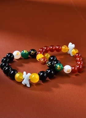 属马吉祥佩戴物淘运灵阁五岳四神喜合吉祥宏手链男女2026年生肖马