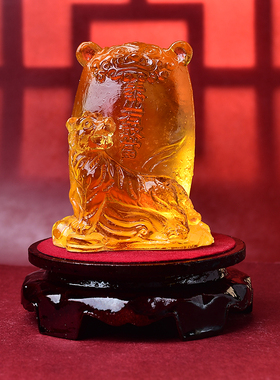 海清阁生肖属猪摆件琉璃