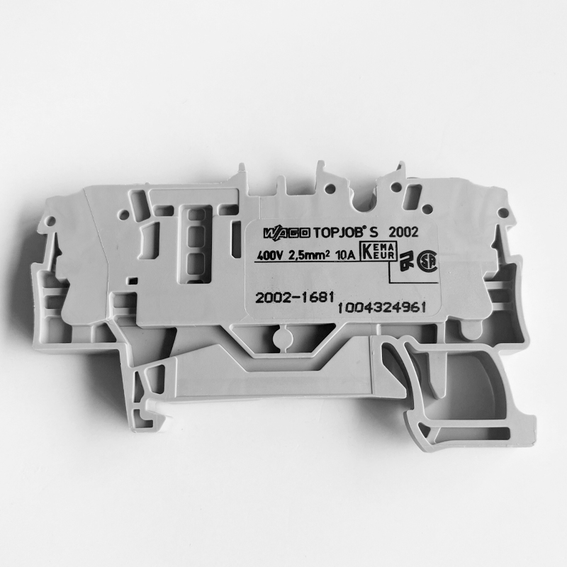 德国WAGO万可2002-1681轨装式2线保险丝接线端子弹簧插片式连接器 - 图2