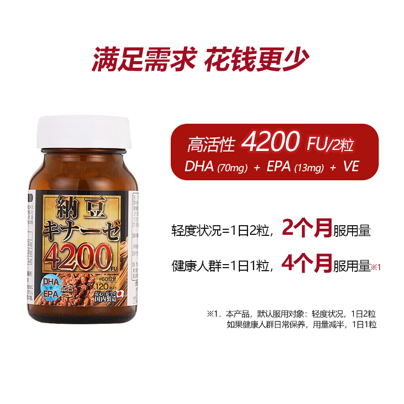 maruman麦如满纳豆激酶素4200FU日本正品保健品纳豆精菌老年人2瓶-图1