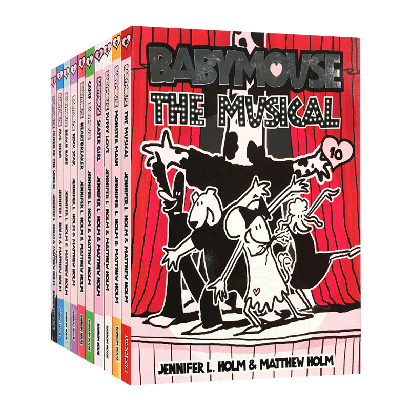 英文原版 Babymouse 老鼠宝宝系列1-10册 漫画小说 青少年英语课外读物 纽伯瑞儿童文学奖作者Jennifer Holm 英文版 进口英语书籍