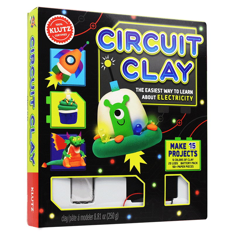 英文原版 KLUTZ Circuit Clay Science Kit SETM 科普电路粘土的简单方法 手工 DIY 学习电的简单方法 英文版进口童书正版
