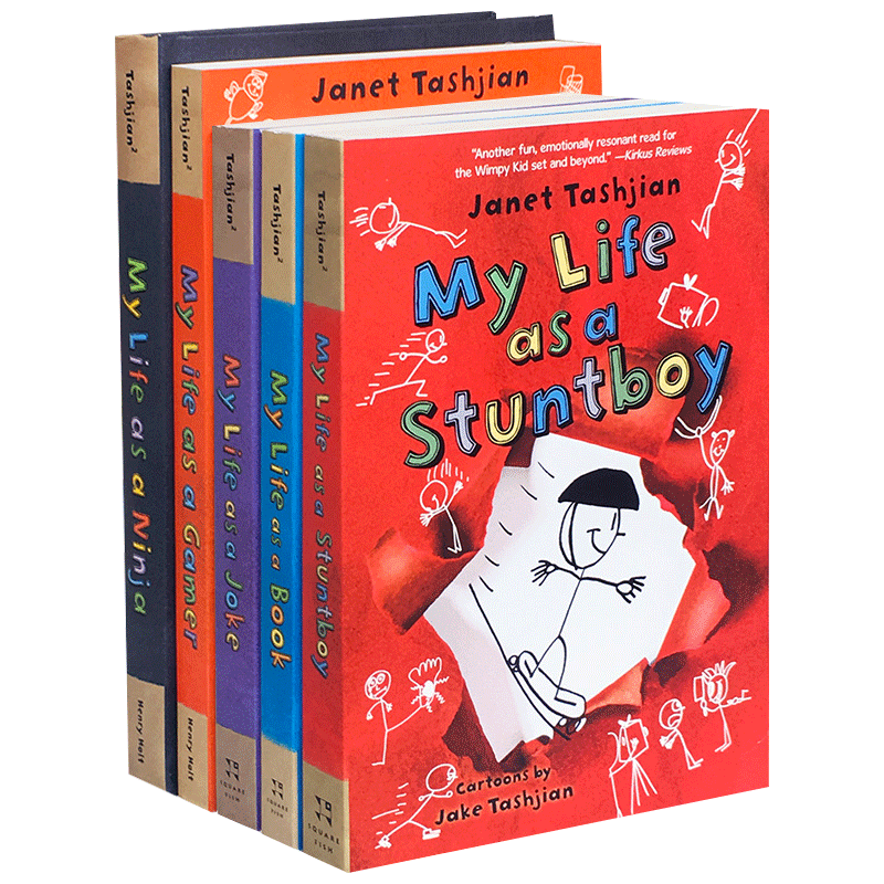 小屁孩成长记系列5册 英文原版 My Life as a Gamer Book Ninja Joke Cartoonist Stunt boy 进口英语卡通章节桥梁书 全英文版 - 图1