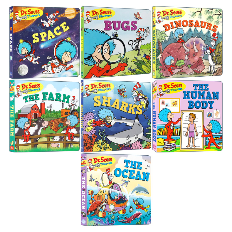 英文原版 Dr. Seuss Discovers 苏斯博士发现系列7册 纸板书 低幼儿童科普启蒙认知绘本 亲子互动共读科学早教书 英文版进口英语书 - 图0