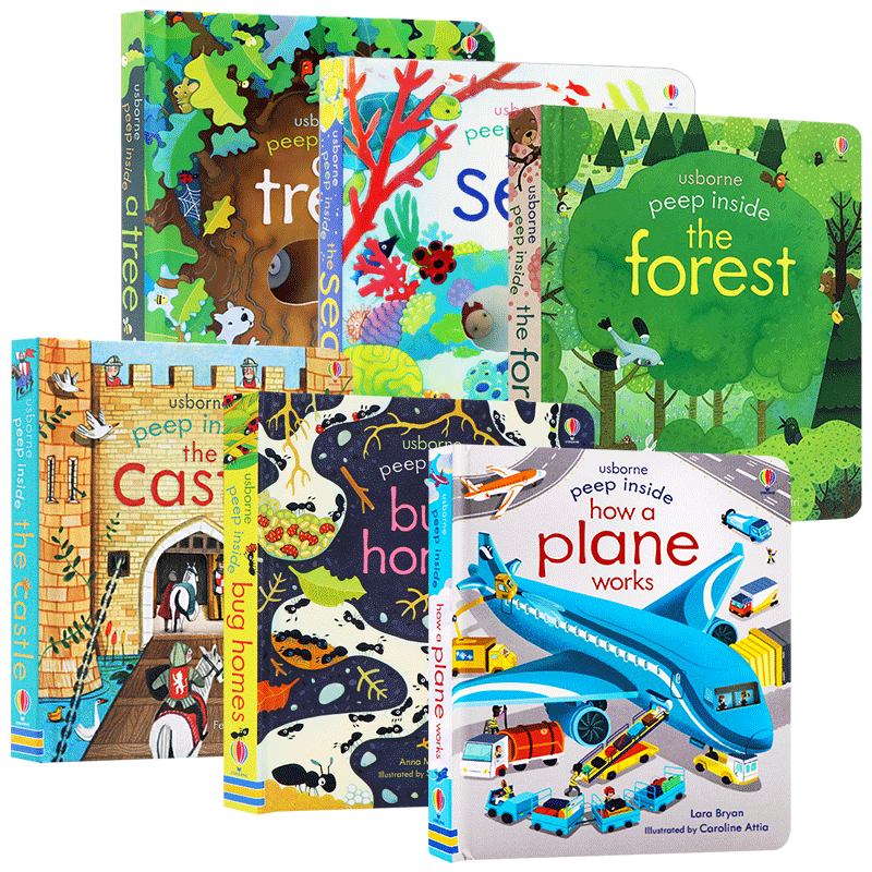 偷偷看里面系列6册 一棵树 英文原版 Usborne Peep Inside A Tree 尤斯伯恩 洞洞书 科普纸板翻翻书 儿童英语启蒙学习书籍 英文版