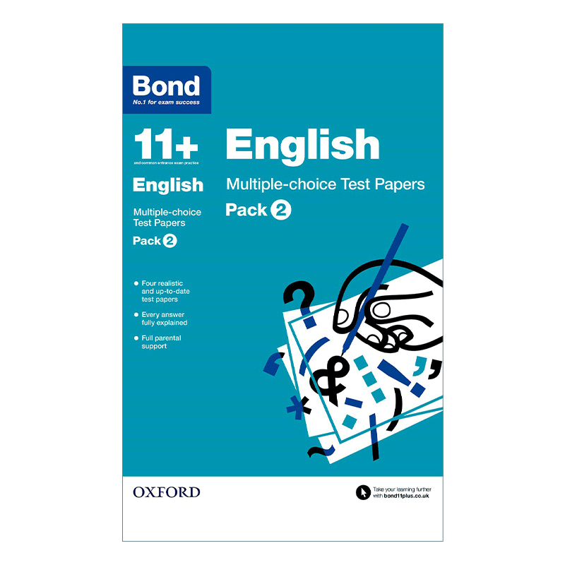 英文原版 Bond 11+ English Multiple-Choice Test Papers Pack 2 牛津邦德英国小升初英语选择题试卷练习套装2 英文版 进口书籍 - 图0