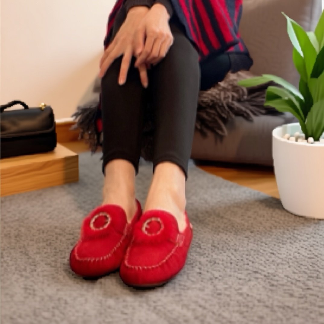 JUMBO简帛澳洲羊皮毛一体羊毛休闲女鞋豆豆鞋牛皮帮面圆头坡跟,淘宝优惠券,粉丝福利购,淘宝优惠卷