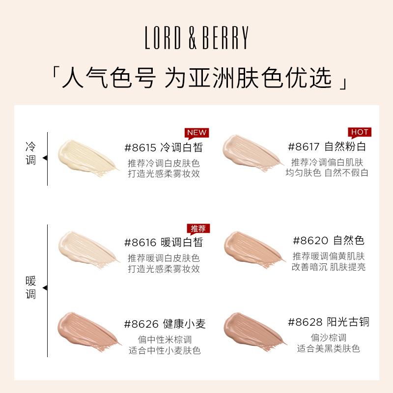 咨询优惠！保税 lordberry秀场超模粉底液持妆防水不卡粉遮瑕50ml - 图1