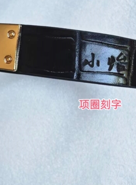 真皮头层牛皮高端项圈女颈带鳄鱼纹定制脖圈可刻字choker颈环