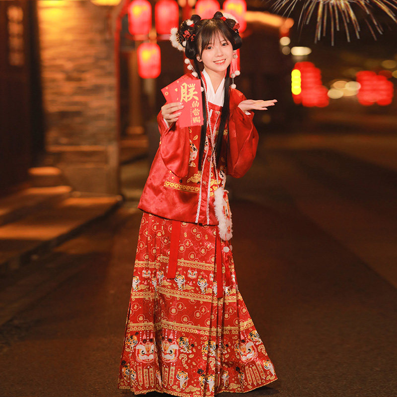 玫布琳原创虎虎矜冬季汉服马面裙 玫布琳汉服