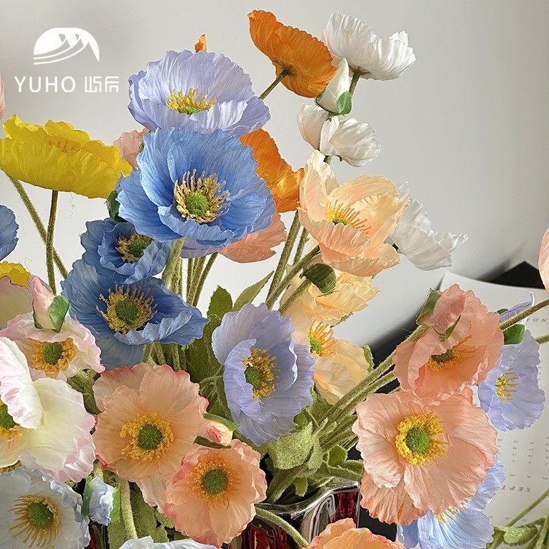 屿后 仿真花虞美人年宵节绢花礼盒装饰客厅摆件拍照道具花店资材,淘宝优惠券,粉丝福利购,淘宝优惠卷