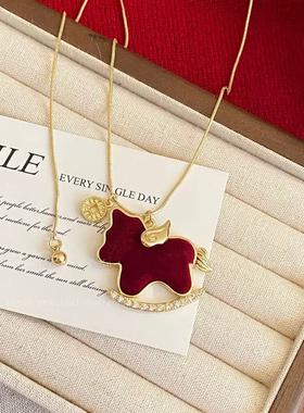 【年货狂欢盛宴】高端定制镶钻款马上有钱植绒吊坠毛衣链~可调节