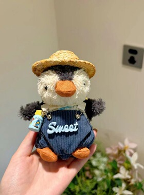 可爱卡通花生企鹅包包车钥匙汽车装饰挂件毛绒玩具家居摆件