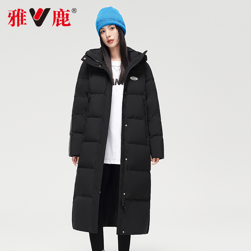 雅鹿官方正品2022年新款连帽白鸭绒 雅鹿服饰羽绒服