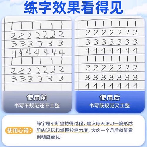 儿童凹槽练字贴可消失写字板绘画小学生练字控笔训练宝0基础入门 - 图2