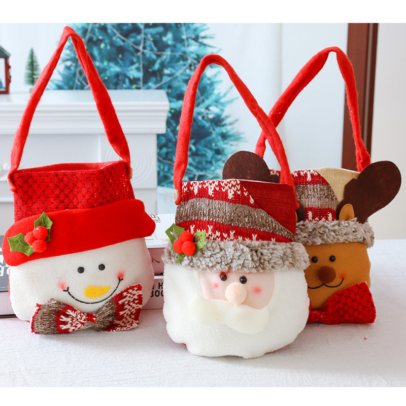 圣诞节礼物袋平安夜苹果礼盒手提糖果袋儿童圣诞老人小礼品包装盒