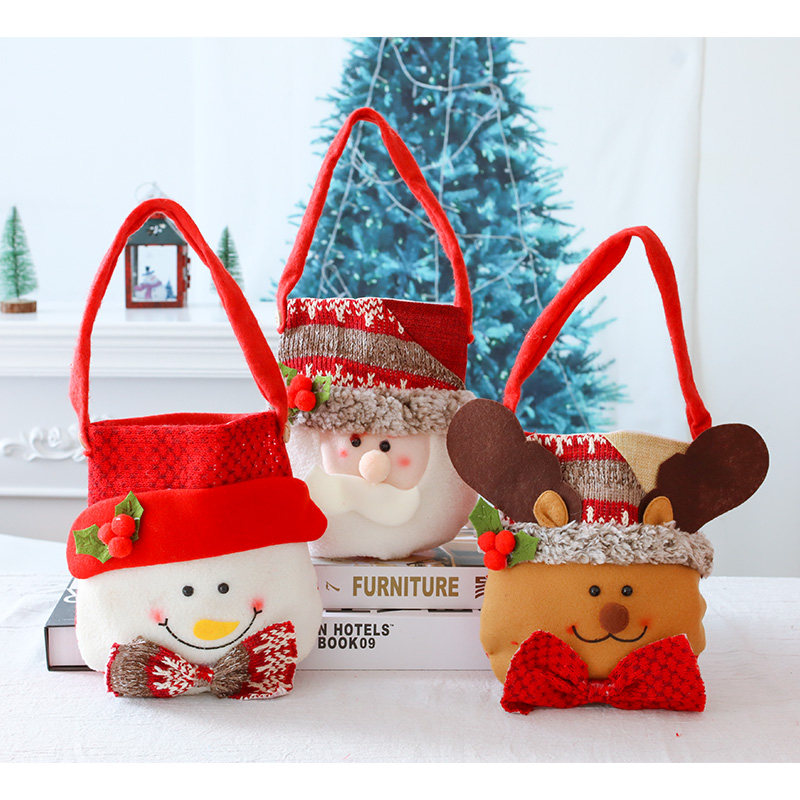 圣诞节礼物袋平安夜苹果礼盒手提糖果袋儿童圣诞老人小礼品包装盒