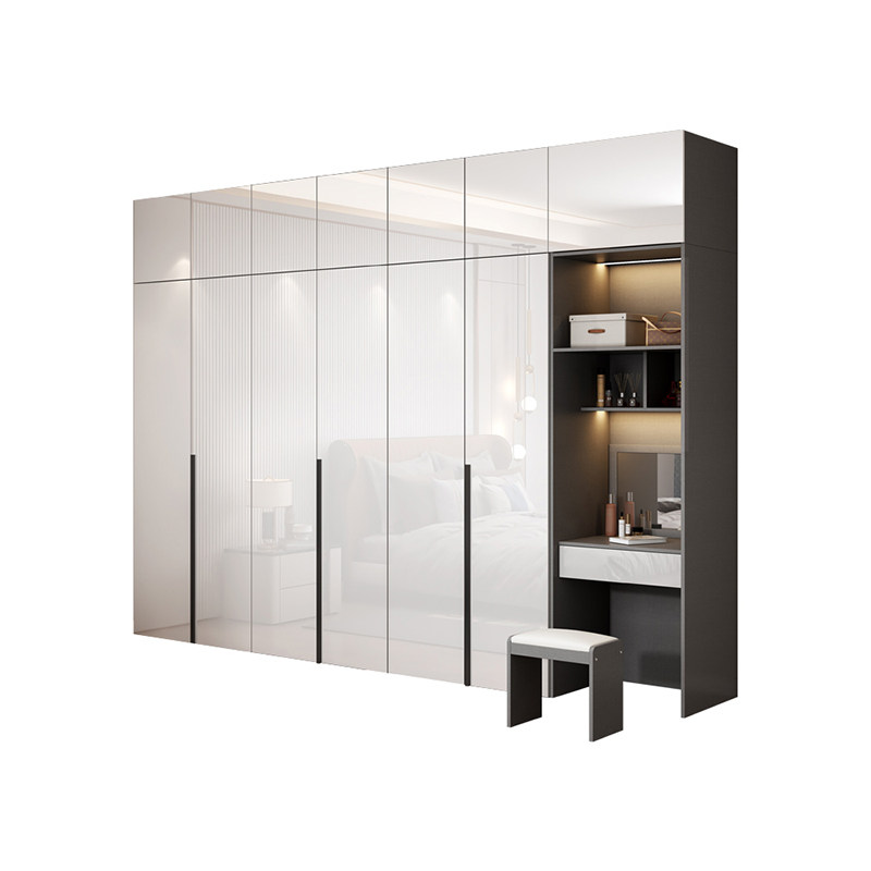 实木轻奢高光开门衣柜现代简约卧室衣帽间北欧衣橱梳妆台组合定制,淘宝优惠券,粉丝福利购,淘宝优惠卷