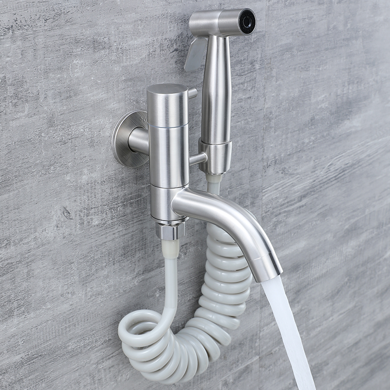 阳台拖把池水龙头专用带喷枪家用洗衣池旋转折叠龙头马桶冲洗喷枪 - 图0