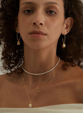 ZIVGREY郁金香双层项链女天然珍珠轻奢小众高级感时尚叠戴锁骨链