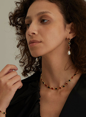 ZIVGREY黑红玛瑙复古手链