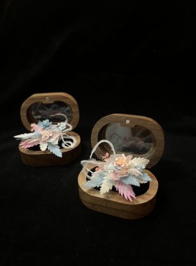 永生花戒指diy材料包 定制迷你结婚新娘情侣自制伴手礼鲜花植物盒