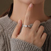 Pure silver flower live ring for women, sweet and versatile