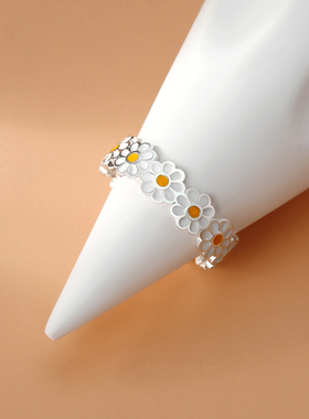 925银甜美气质雏菊甜美时尚清新