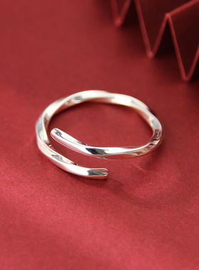 925银lucky戒指时尚气质文艺百搭