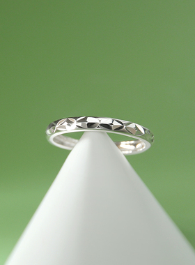 925银简约菱形几何时尚百搭免摘