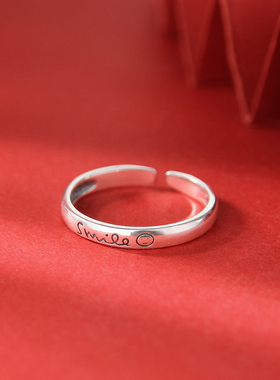 925银字母开口中食指戒简约免摘