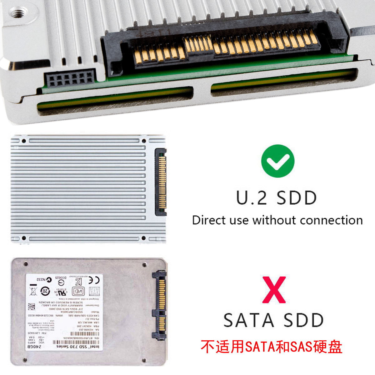 NVME Oculink SFF-8611转SFF-8639 U.2硬盘SSD固态NVME U2连接线-图3