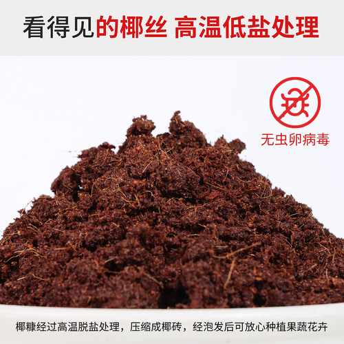 大块椰砖营养土通用型养花阳台种菜脱盐种植椰壳土壤耶砖椰糠批发 - 图2