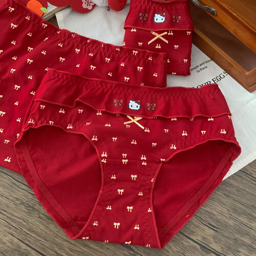 大码红色宽松舒适胖MM内裤女2026新款女士纯棉裆加肥加大不夹屁股 - 图2