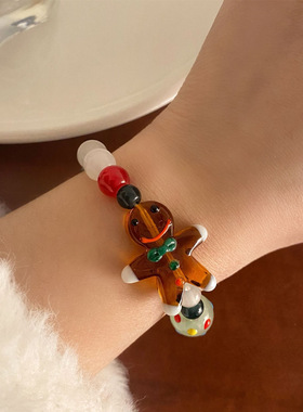 2025圣诞新款卡通人手链女闺蜜节日礼物时尚秋冬饰品圣诞装饰
