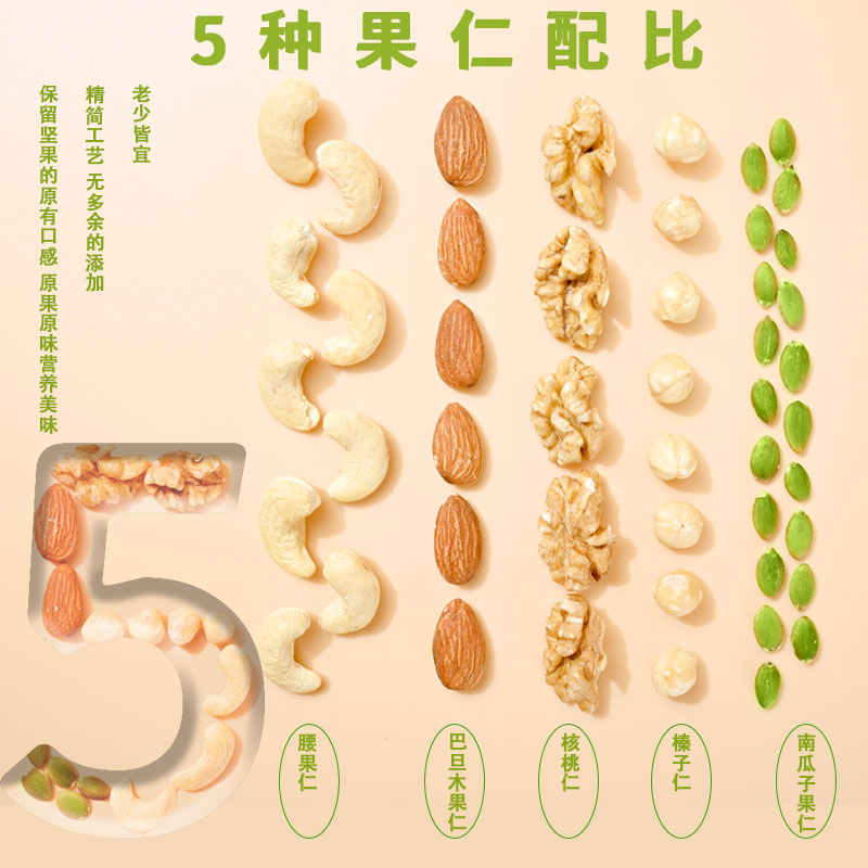 每日坚果原味纯混合小包装孕妇儿童组合专用干果健康果仁大礼包